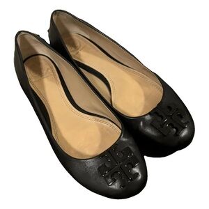 Tory Burch black leather flats